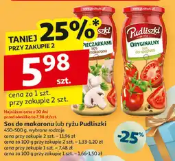 Auchan Sos do makaronu z pieczarkami Pudliszki oferta