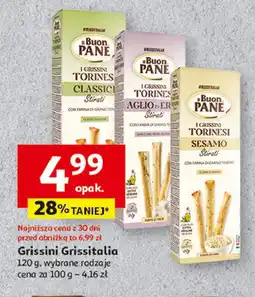 Auchan Paluszki grissini torinesi z czosnkiem Il buon pane oferta