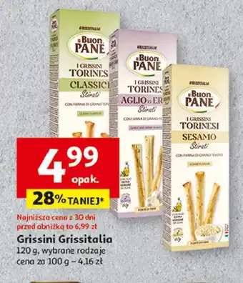 Auchan Paluszki grissini torinesi z czosnkiem Il buon pane oferta