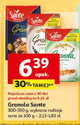 Auchan Granola belgijska czekolada i pomarańcza Sante granola gold oferta