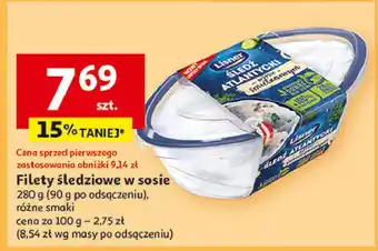 Auchan Śledź atlantycki w sosie śmietanowym Lisner oferta