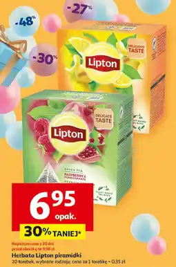 Auchan Herbata raspberry & pomegranate Lipton green tea oferta