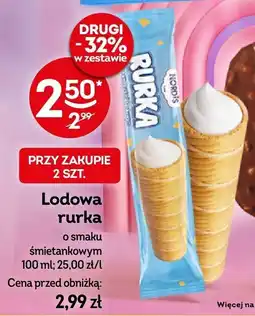 Żabka Lody Lodowa rurka o smaku śmietankowym 100 ml Purka oferta