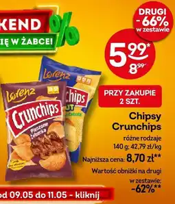 Żabka Chipsy Crunchips różne rodzaje 140 g Lorenz oferta