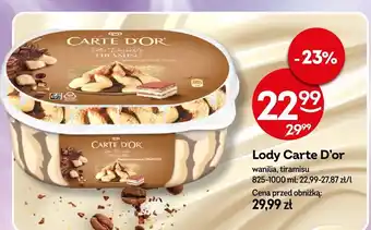 Żabka Lody Carte D'or wanilia, tiramisu 825-1000ml oferta