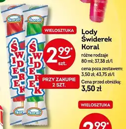Żabka Lody Świderek Koral różne rodzaje 80ml oferta