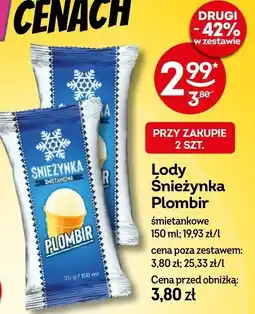 Żabka Lody Śnieżynka Plombir śmietankowe 150ml oferta