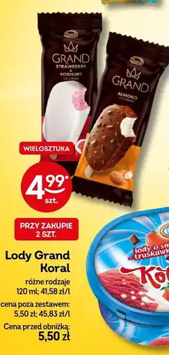 Żabka Lody Grand Koral różne rodzaje 120ml oferta