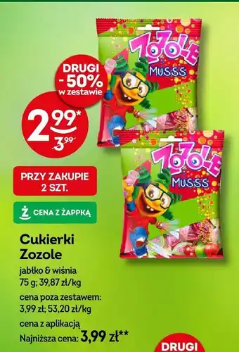Żabka Cukierki Zozole jabłko & wiśnia 75g oferta
