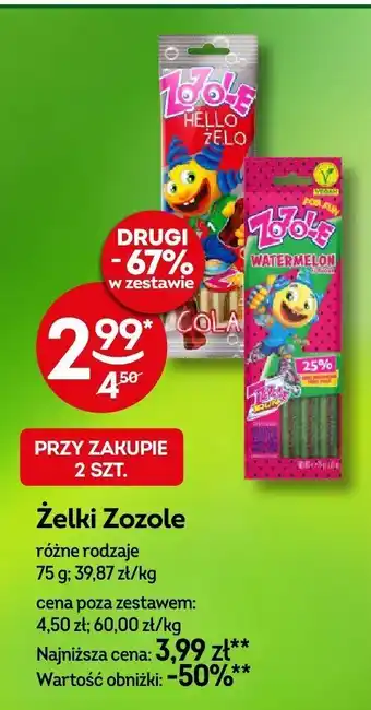 Żabka Żelki Zozole różne rodzaje 75g oferta