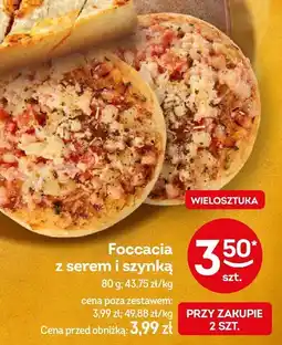 Żabka Focaccia z serem i szynką 80g Żabka oferta