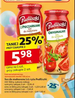 Auchan Sos do makaronu z pieczarkami Pudliszki oferta