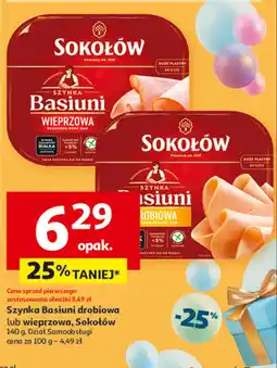 Auchan Szynka basiuni drobiowa Sokołów oferta