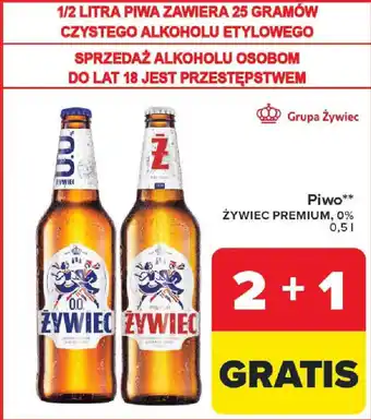 Carrefour Piwo ŻYWIEC PREMIUM, 0% oferta