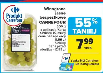 Carrefour Winogrona jasne bezpestkowe CARREFOUR oferta