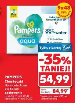 Kaufland PAMPERS Chusteczki Harmonie Aqua 9 x 48 szt. opakowanie oferta