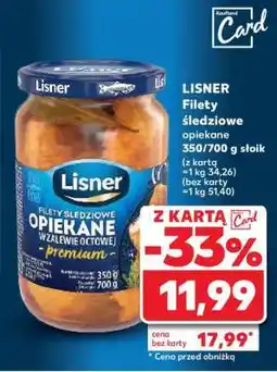 Kaufland LISNER Filety śledziowe opiekane 350/700 g słoik oferta