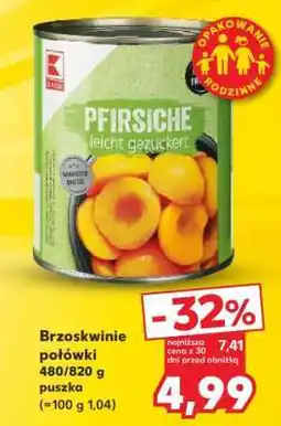 Kaufland Brzoskwinie połówki 480/820 g puszka oferta
