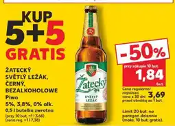 Kaufland ŽATECKÝ SVĚTLÝ LEŽÁK, ČERNÝ, BEZALKOHOLÓWE oferta