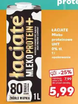 Kaufland ŁACIATE Mleko proteinowe UHT 0% tł. 1l opakowanie oferta