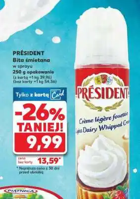 Kaufland PRÉSIDENT Bita śmietana w sprayu oferta
