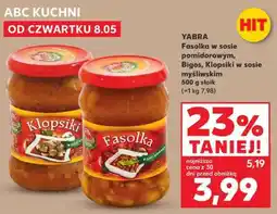 Kaufland YABRA Fasolka w sosie pomidorowym, Bigos, Klopsiki w sosie myśliwskim oferta