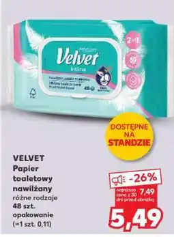 Kaufland Velvet papier toaletowy nawilżany oferta