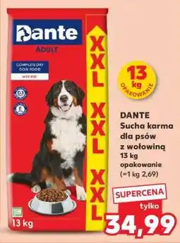 Kaufland DANTE Sucha karma dla psów z wołowiną 13 kg opakowanie oferta