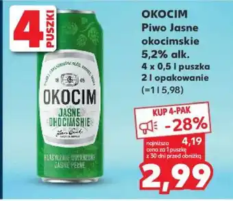 Kaufland OKOCIM Piwo Jasne okocimskie 5,2% alk oferta