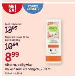 Rossmann Odżywka do włosów kręconych bio macadamia Alterra oferta