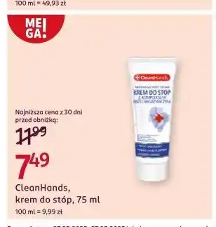 Rossmann Krem do stóp z kompleksem antygrzybicznym Cleanhands oferta
