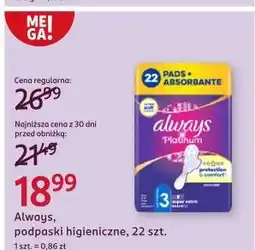 Rossmann Podpaski night Always Platinum oferta