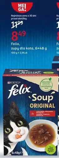 Rossmann Karma dla kota wołowina kurczak jagnięcina Purina Felix Soup Original oferta