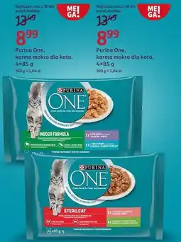 Rossmann Karma dla kota sterilcat łosoś z marchewką + indyk fasolą Purina One oferta