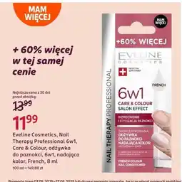 Rossmann Odżywka do paznokci 6w1 care&colour nadająca kolor french Eveline Nail Therapy Professional oferta