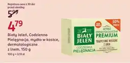 Rossmann Mydło dermatologiczne premium tradycyjnie warzone z lnem Biały Jeleń oferta