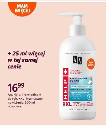 Rossmann Krem-balsam do rąk odżywienie nawilżenie skóra bardzo sucha Aa Help oferta