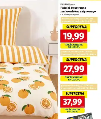 Lidl Pościel z mikrowłókna satynowego 220 x 200 cm + 2 70 80 Livarno Home oferta