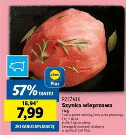 Lidl Szynka wieprzowa Rzeźnik Codzienna Dostawa oferta