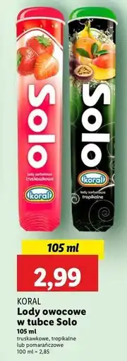 Lidl Lód pomarańczowy Koral Solo oferta