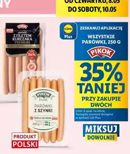 Lidl Parówki z szynki Pikok Pure oferta