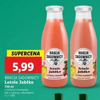 Lidl Sok letnie jabłko z cytryną i rabarbarem Bracia Sadownicy oferta