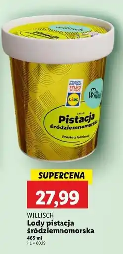 Lidl Lody pistacja śródziemnomorska Willisch oferta