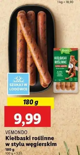 Lidl Kiełbaski roślinne węgierskie Vemondo oferta