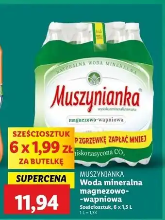 Lidl Woda niegazowana Muszynianka oferta