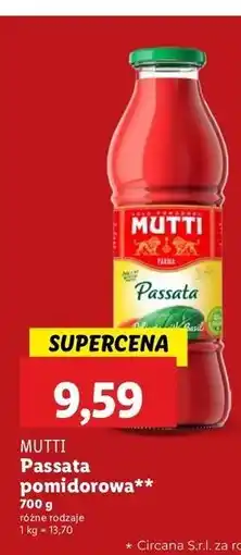 Lidl Passata pomidorowa z bazylią Mutti oferta