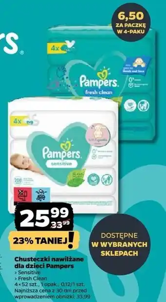 Netto Chusteczki nawilżane dla dzieci Pampers oferta