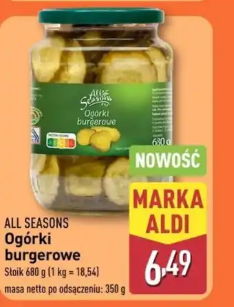 ALDI Ogórki All Seasons oferta