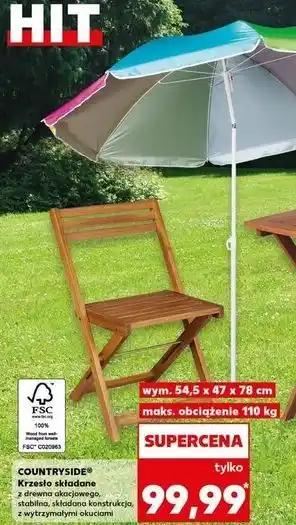 Kaufland Krzesło drewniane składane K-Classic Countryside oferta