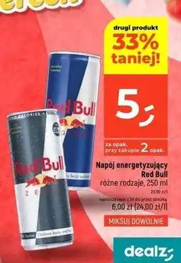 Dealz Napój energetyczny bez cukru Red Bull oferta